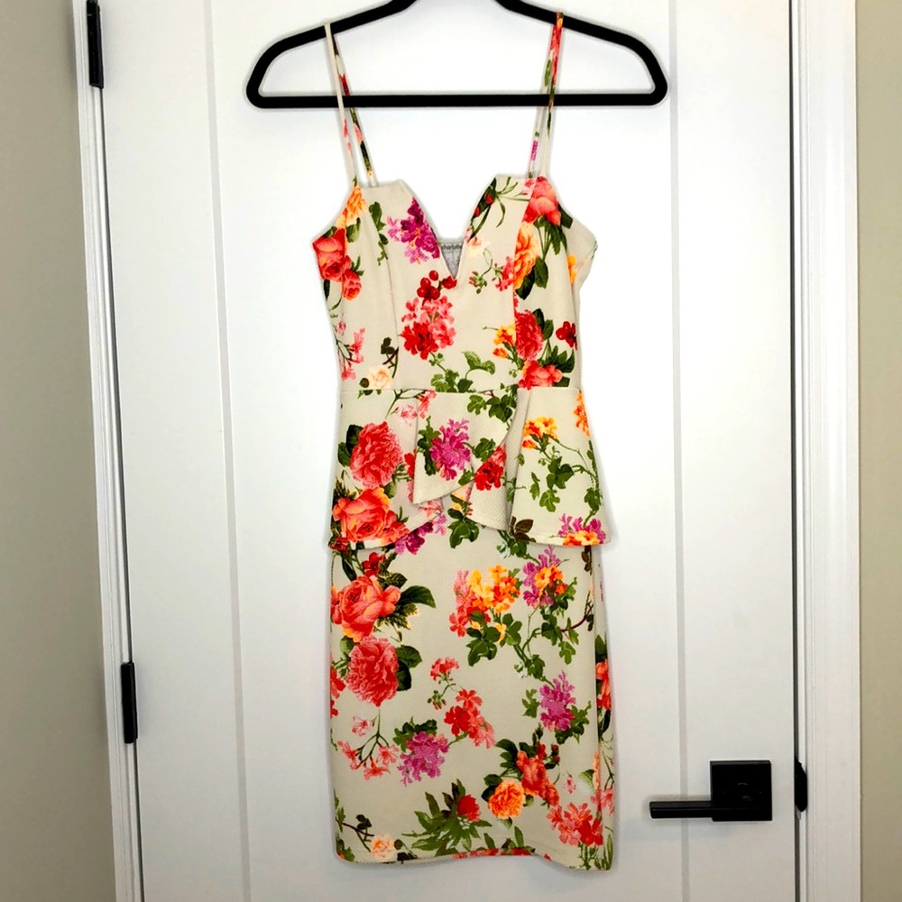 Charlotte Russe Floral Peplum Dress